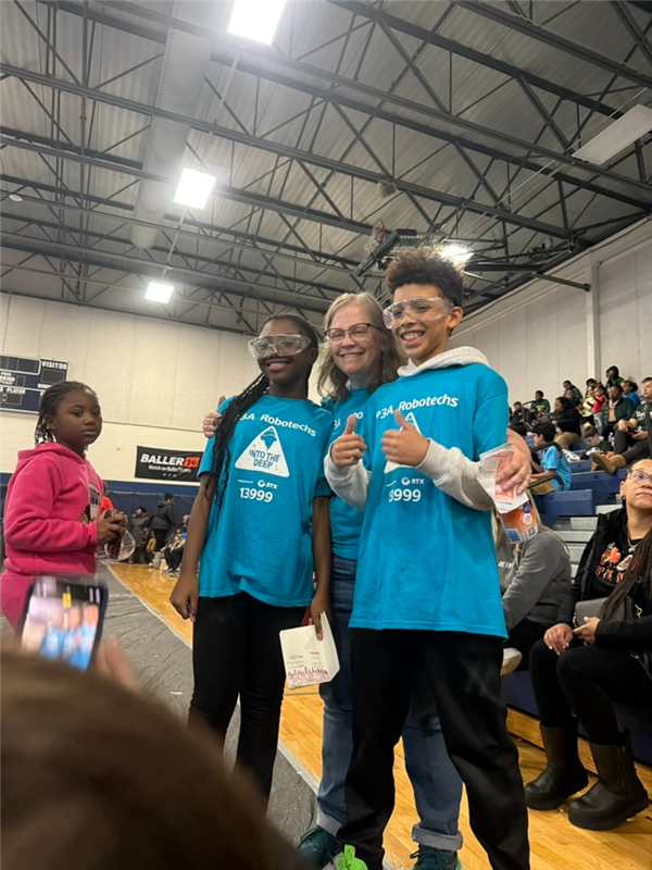 students at robotics competition